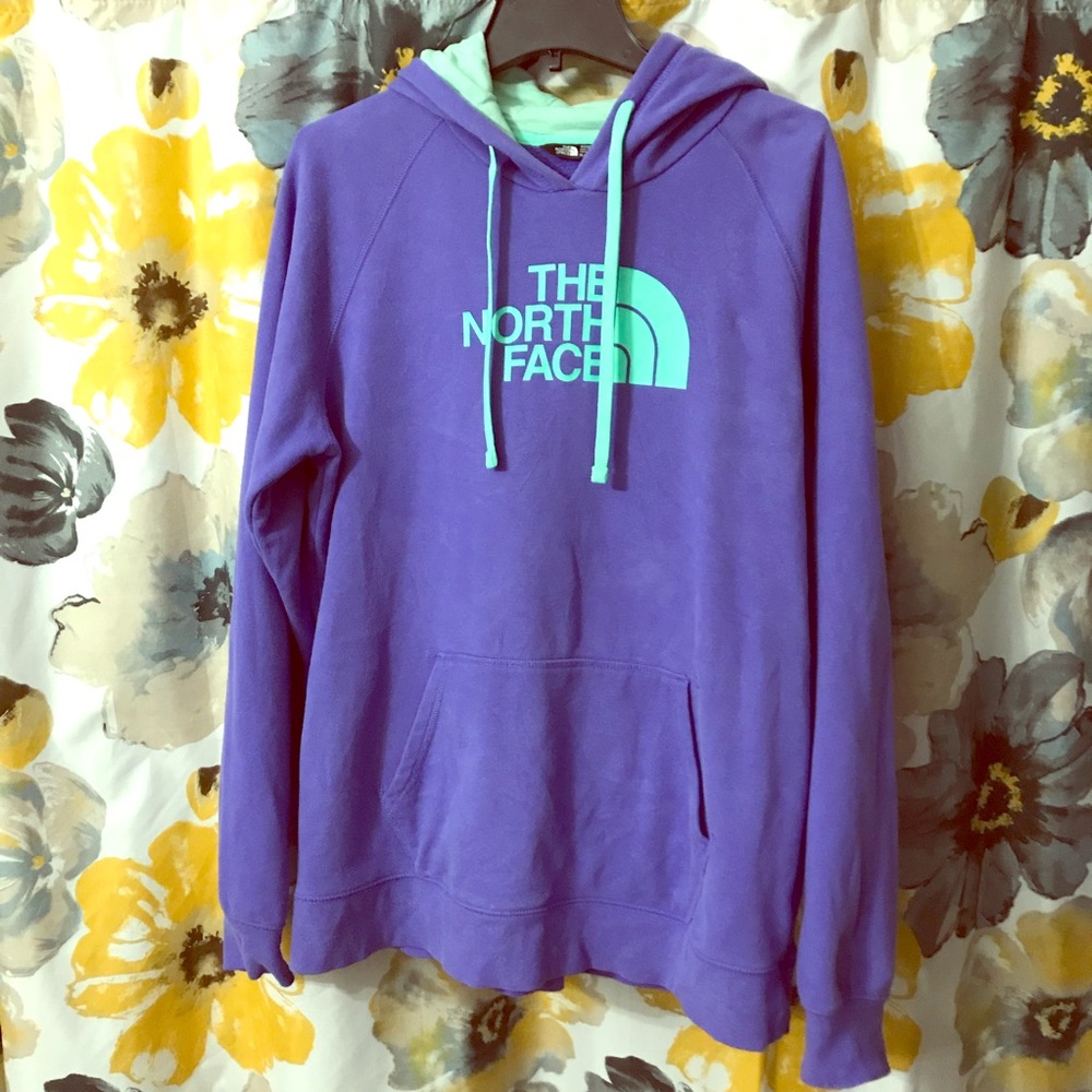 North Face Fleece Hooded Sweatshirt XL Periwinkle